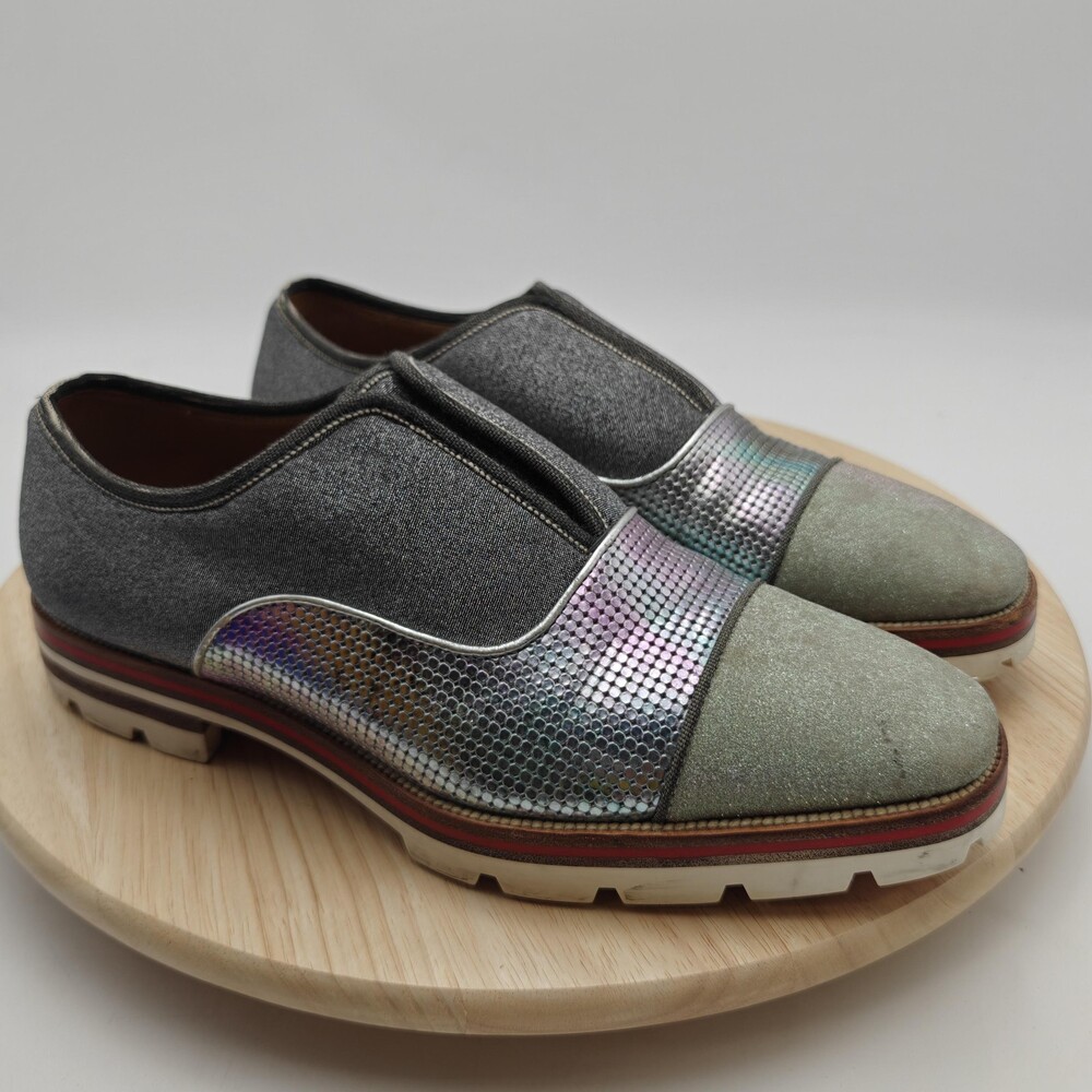 Christian Louboutin Shoes Mens Size 7 Multicolor Slip On Glitter Loafer Casual
